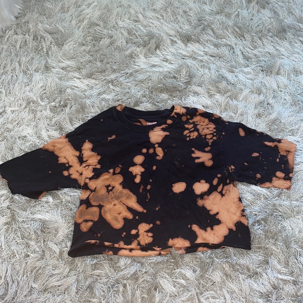 Black Bleached Cropped Tee